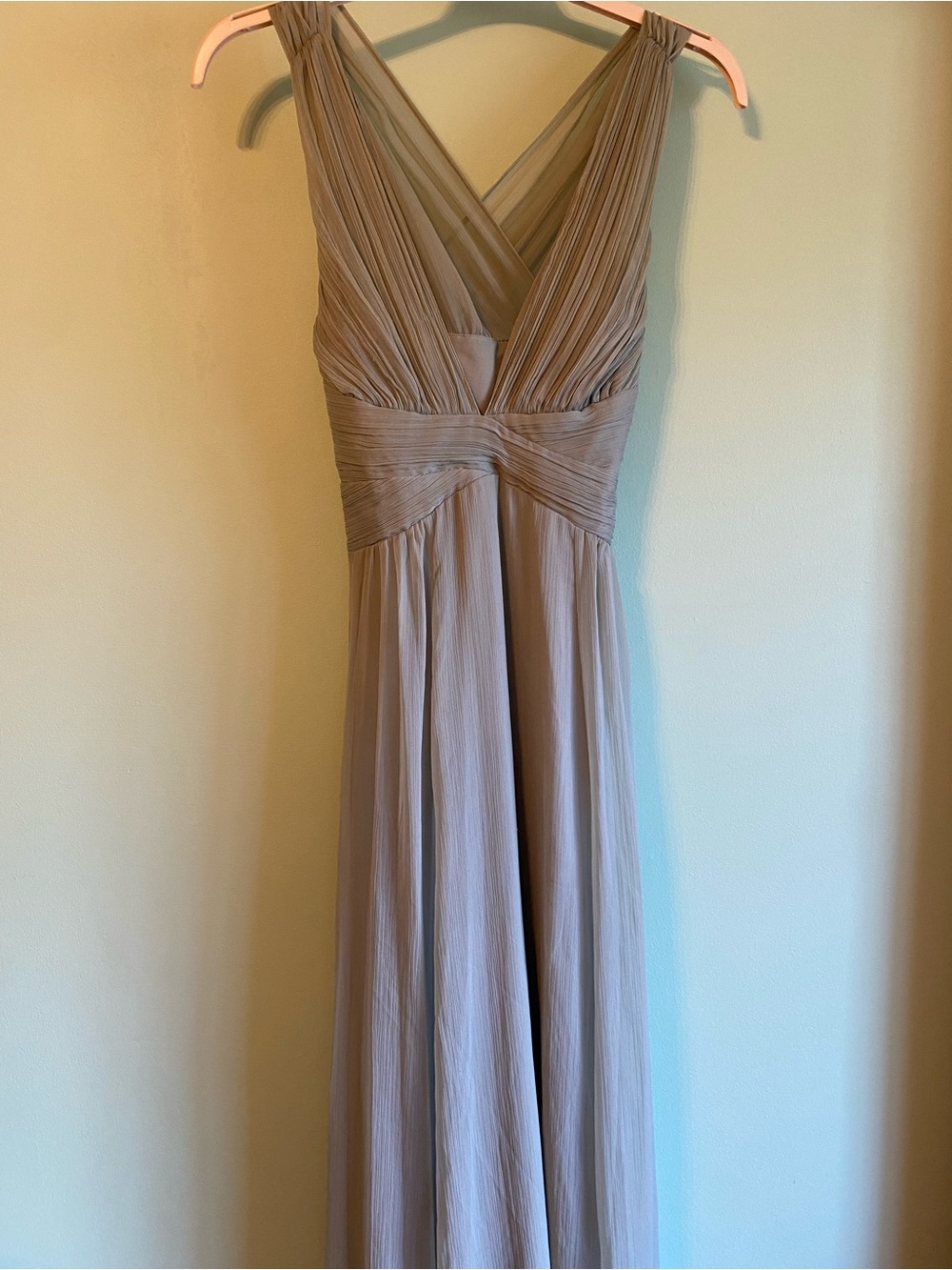 ASOS Sage Green Maxi Chiffon V-Neck Dress